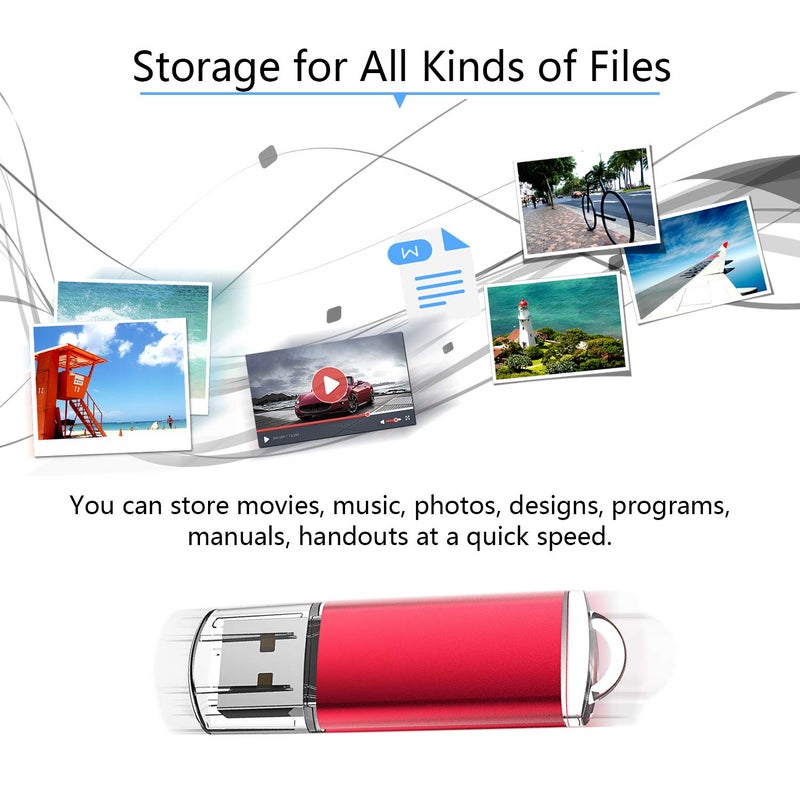 RAOYI 10 Pack 64GB USB Flash Drive USB 2.0 Memory Stick Thumb Drive Pen Drive Jump Drive-Red - Image 5